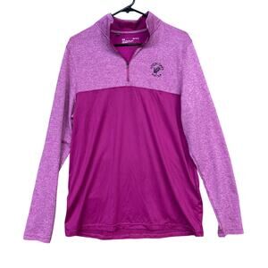 Under Armour Womens Sweatshirt Purple 1/4 Zip Loose Fit Pullover Stretch Medium
